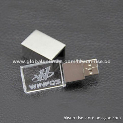 Crystal USB Flash, 1GB to 128GB with Good-quality, Best Gifts and Promotion Items